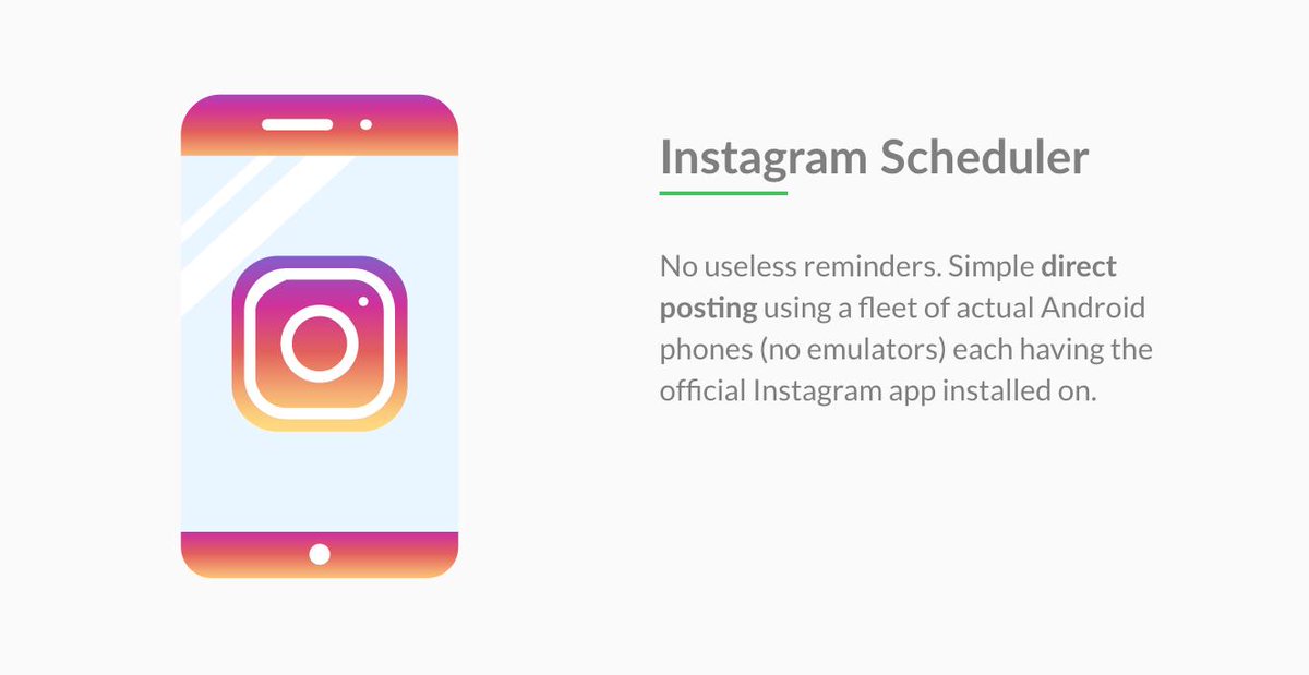publer's tweet image. ✨ Have you tried our awesome &amp;amp; unique #InstagramScheduler yet?

🔕 No useless reminders. Simple #direct posting using a fleet of Android phones.

👉🏼 Start saving time: publer.me

ℹ️ More info: blog.publer.me/schedule-your-… 

#Publer your #SocialMediaManagement #superhero