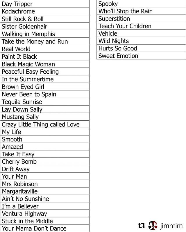 #Repost <a href="/jimntim/">Jim & Tim</a> (<a href="/get_repost/">Repost</a>)
・・・
The setlist for tomorrow's private event. While we can't invite you, we do know a guy who can help get us to your net event...😜 #JnTRockYou ift.tt/2YQ50Pf