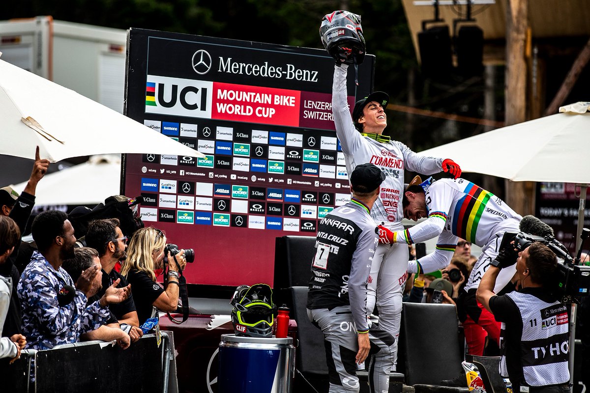 Amaury Pierron returned to his rightful place, back on the top step at Lenzerheide! What a season COMMENCAL / VALLNORD by Riding Addiction are having. Almost time for the big one now!

#BellBikeHelmets #DhWorldCup #Downhill