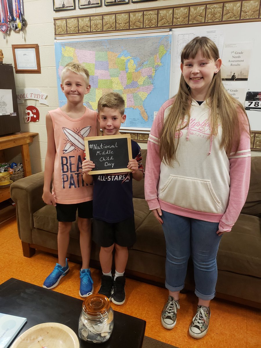 KnightsSms's tweet photo. It's #NationalMiddleChildDay, &amp; we're celebrating some of @KnightsSms finest! @swbagwell,  @Lambsms7 &amp; Judy Bailey are all "Middles" on staff. Sam, son of @RmillerM1, Nate, son of @mbatson3 &amp; Emma, daughter of Mr. Ogg, are all SMS middle children!
#ccsdtn
#CheathamMAGIC https://t.co/TIQGBkv52a