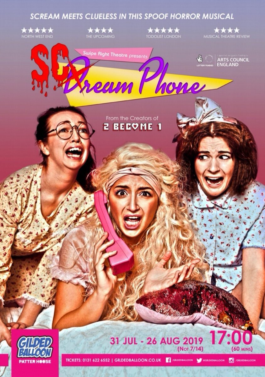 AgentsGenesius's tweet photo. People of #EdFringe be sure to check out the wonderful @swiperightTC’s #ScreamPhone starring our fabulous @NatashaGranger. On at the Gilded Balloon at 5pm.  #Edinburgh #EdFringe19 https://t.co/DhzxElKOAU