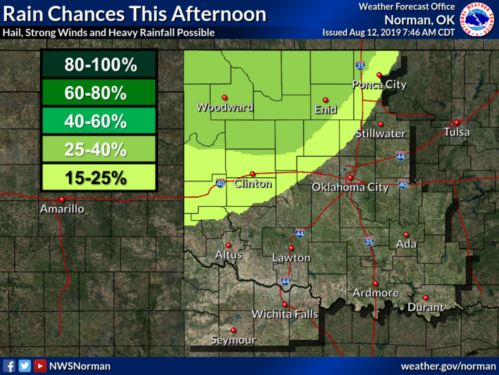 FettersEM's tweet photo. We are in a Heat Advisory until 8 P.M. this evening.....There is also a chance for some thunderstorms this evening and overnight.....Please watch the weather and remember please don't drive into high water..... #okwx #grantcountyok #heat #rain https://t.co/fC9rm5EvXy