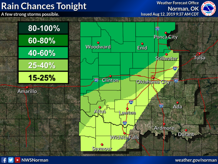 FettersEM's tweet photo. We are in a Heat Advisory until 8 P.M. this evening.....There is also a chance for some thunderstorms this evening and overnight.....Please watch the weather and remember please don't drive into high water..... #okwx #grantcountyok #heat #rain https://t.co/fC9rm5EvXy