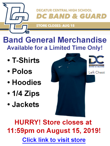 DCHSMB's tweet photo. Order your DC Band Spirit wear now! Hurry, store is only open until 11:59pm on Thursday August 15, 2019. https://t.co/X1PjuA2UhQ https://t.co/LAcSFuV9yO