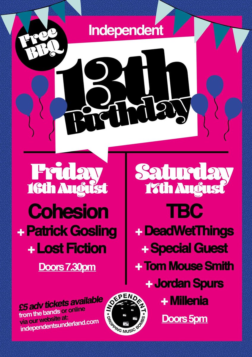 We've mastered the art of going incognito but it's smiles all round as we're back at our home @INDEPENDENT_SR1 this Friday for their 13th Birthday bash 🎈 drop us a DM for tix, we may even have a new tune for you all...

COHESION x