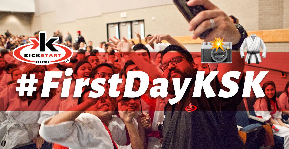 KICKSTART_KIDS's tweet photo. It's the first day of school for our students at Woodcreek Middle School and everyone else is starting soon! Don't forget to tag us in your first day of karate photos using the hashtag #FirstDayKSK. You might have a chance to be featured on our Instagram story. π₯π·π±π https://t.co/O3fSkq0JTb