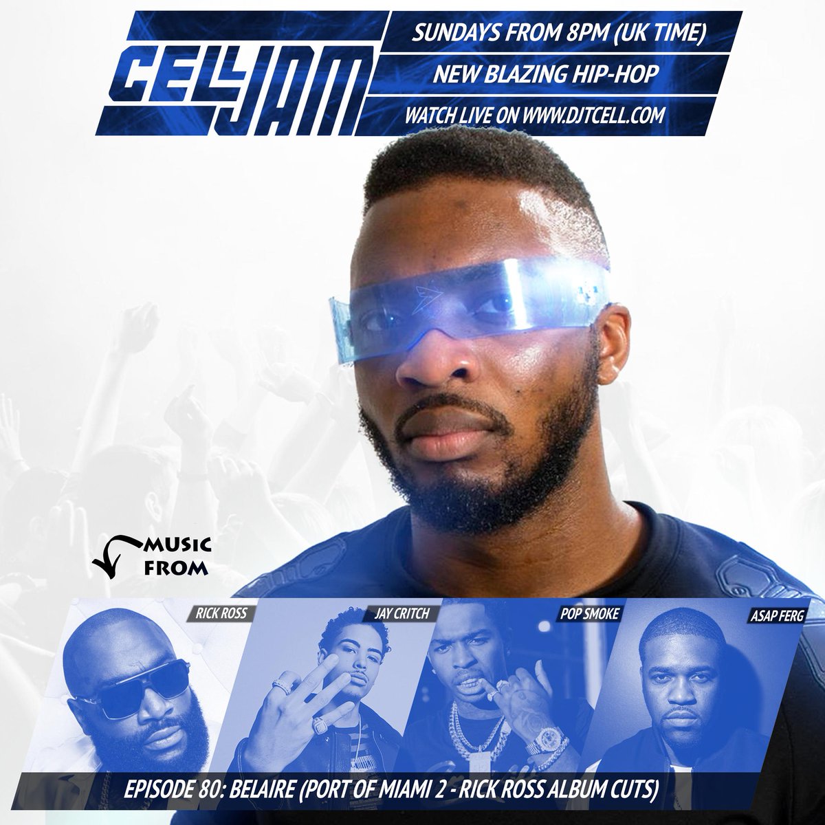 CellJam playback on the official T-Cell website! New music from <a href="/jaycritch/">Jay Critch</a> <a href="/ASAPferg/">FERG</a> <a href="/POPSMOKE10/">POP SMOKE 💫💫</a> <a href="/YungFume_/">FUMOSSS</a> @daytonastarsky <a href="/FreddieGibbs/">Big 🐰</a> and more! + <a href="/RickRoss/">Yung Rénzél 👑</a> #PortOfMiami2 #albumcuts djtcell.com/2019/08/11/epi…