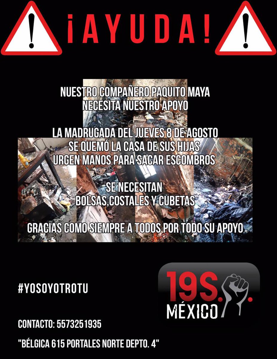 paquito_maya's tweet photo. Banda, necesito apoyo de todo tipo, desde ropa, hasta donaciones en paypal standupaco@gmail.com cuenta Banamex, tarjeta 5204165280347497, estamos con una asociación 19 S México https://t.co/t7rpGpn7i9