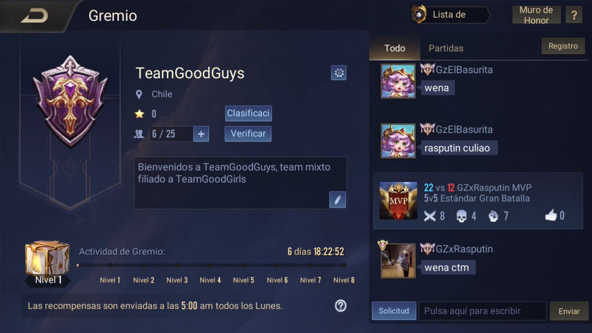 Damos el inicio y la inaguración de este nuevo Proyecto llamado “TeamGoodGuys”

Queremos hacer de este Gremio Full Competitivo tanto para hombres como para mujeres ☺️ 

Cualquier jugador puede mandar su curriculum y ser parte de GoodGuys

☀️Veterano/Activo/AltoPoolChamp 

Únete💕