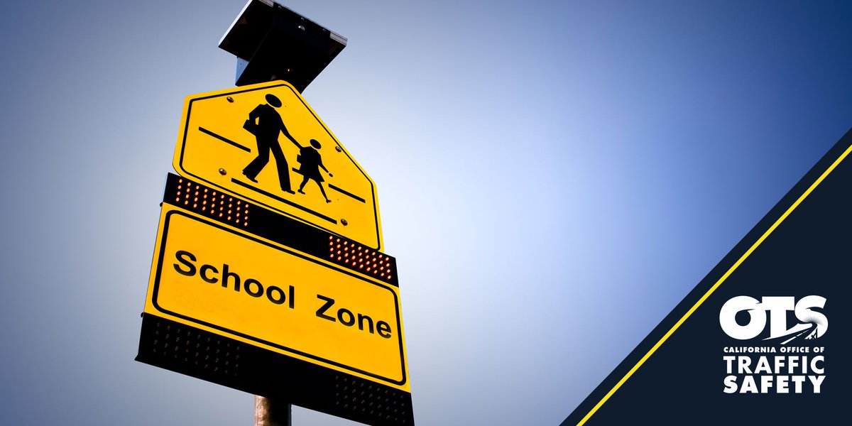 OTS_CA's tweet image. A school zone is no place to speed. #WorkCanWait #BackToSchoolSafety