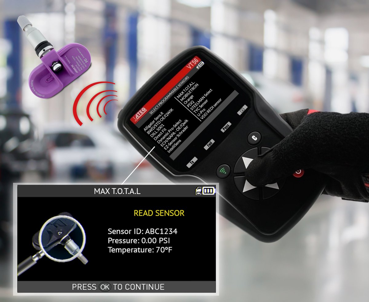 ATEQTPMSGlobal's tweet image. ATEQ values the many #TPMS sensor partnerships we share in our tools. This week, let&apos;s explore Max T.O.T.A.L. sensor capabilities with ATEQ TPMS tools including videos, unique features of the sensor and tips and tricks. 

#ateqtpms #ateq #tpms @wheel1warehouse
