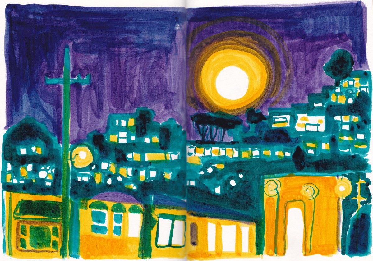 We’re excited to introduce a new feature at The Bay City Beacon: #SFArt , a series featuring local artists depicting life in the City. This week's piece, Moonrise over 19th Avenue, is brought to you by <a href="/headphonerecord/">headphonerecord</a>.