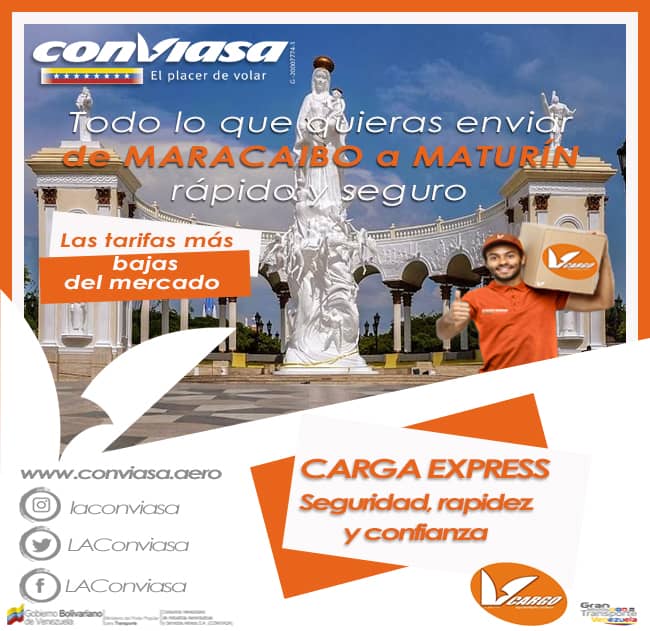 conviasa_ve's tweet photo. #ConviasaCargo #CargaExpress Envíe su mercancía con Seguridad, Rapidez y Confianza https://t.co/bWXygH8gmE