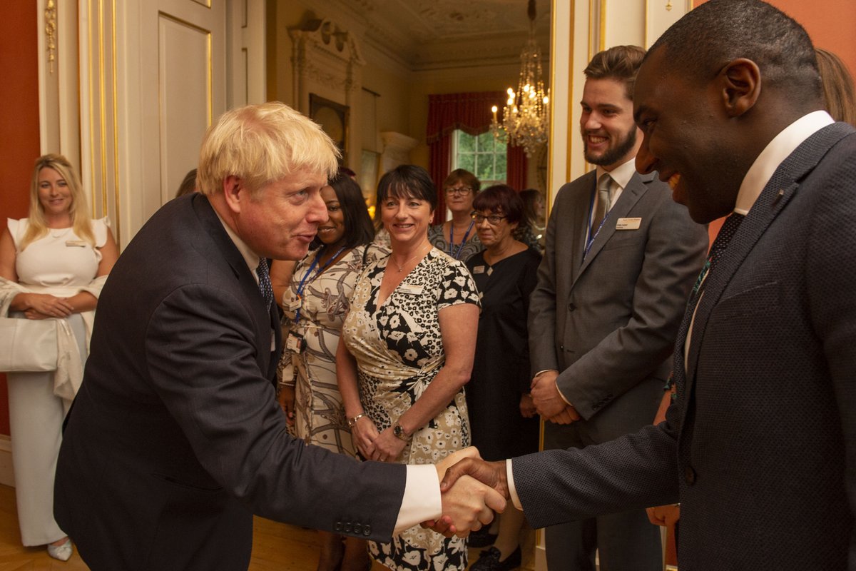 10DowningStreet's tweet photo. PM @BorisJohnson hosted a reception at Downing Street to thank hospice staff for their hard work, dedication and compassion. https://t.co/fsrRm3wYAw