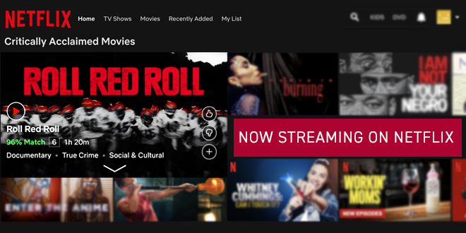 RollRedRollDoc's tweet photo. Now streaming on @Netflix, @RollRedRollDoc is a true-crime thriller exposing the “boys-will-be-boys” culture behind high school sexual assault in America. Don’t miss this @NYT Critic’s Pick now live in 100+ countries! #RollRedRoll #RollRedRollDoc https://t.co/9SK1oAcleP https://t.co/Ql86fJtDRw