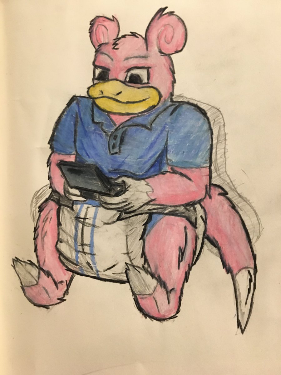 PamperedPyroar's tweet photo. Colored my nameless slowpoke boy, also created another rough sketch for this good boy. Thinking about making a little comic thingy out of the new sketch. I don't know, I just like this boy to much. https://t.co/uuZ3HnT5hX
