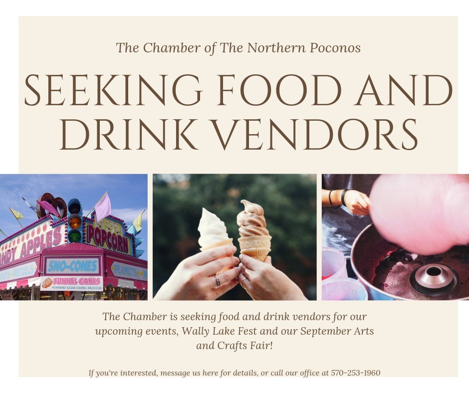 Are you a food vendor?

Are you free August 24 and 25?
What about September 14?

Come join us at Wally Lake Fest and our September Craft Fair!
#lakelife #thepoconos #vendorswanted #vendors #wallylakefest #wlf19 #pennsylvania #artsandcrafts