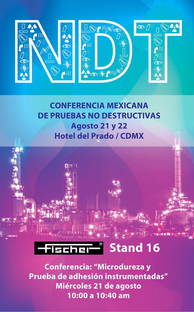 HelmutFischerMx's tweet image. Compartiremos nuestra experiencia en mediciones el próximo miércoles 21 de agosto en la Conferencia Mexicana de Pruebas No Destructivas en la CDMX con la plática “Microdureza y Prueba de adhesión instrumentada”. 
¡Los esperamos en el stand 16! 

#MeasuringMadeEasy