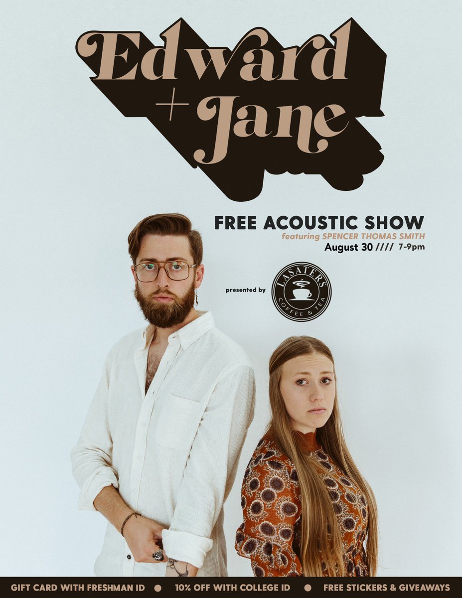 LasatersClev's tweet photo. UPDATE!!! We're moving our Back to School event up a day. It's now August 30th from 7-9 PM. We've got door prizes, discounts for students, live music and great coffee! https://t.co/pxrQhHCTu8