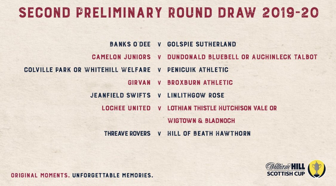 RouteFinal's tweet photo. What’s your tie of the 2nd preliminary round of the #WilliamHill #scottishcup ? @dbjfc1938 @atfc1909 @banksodeejfc @GolspieSuthFC @Camelonjuniors @WhitehilWelfare @PenicuikAth @JeanfieldSFC @LinlithgowRose @LocheeUnitedJFC @hawshob @Hutchie_Vale @WBFC3 https://t.co/zBeXQOyvMM