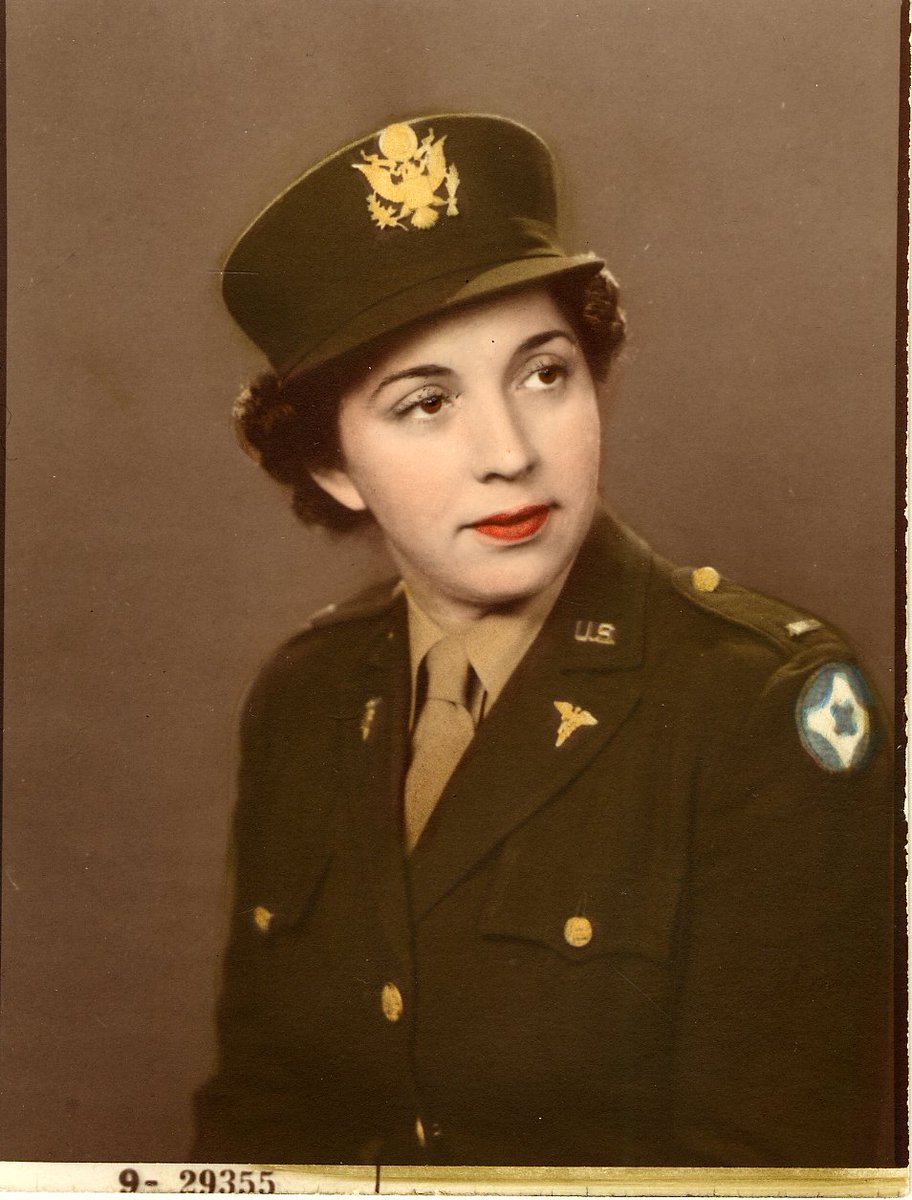 Major Sarah A. Wolfson served in the US Army Nurse Corps during WW2. Women like her took care of the sick and wounded throughout the world, often in dangerous and difficult conditions. @ArmyNurseCorps #WomenHumanitarians #Worldhumanitarianday