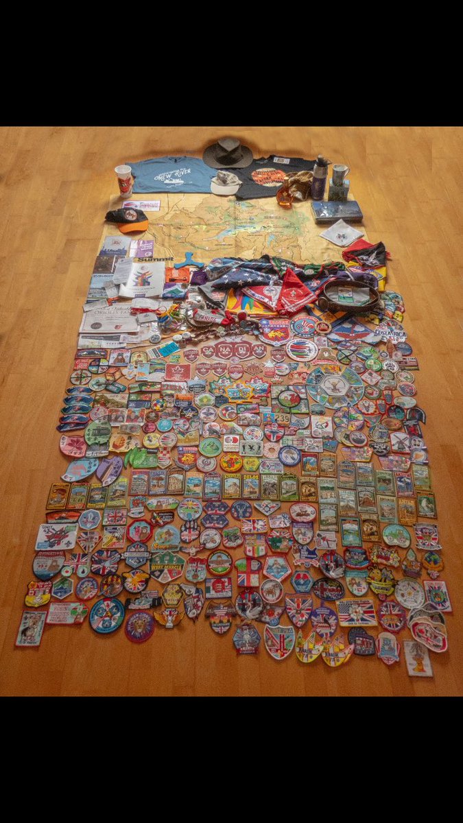 A badge hoard from one of our unit members..... and yes it’s a unit leader! 😜 We interacted with hundreds of scouts from countries from all over the globe 🌍#badgefever #swaptilyoudrop #WSJ2019 @ukcontingent