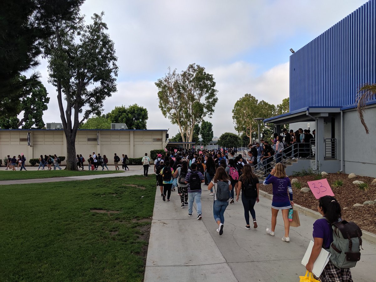 Freshman headed to classes with their Link Leaders. Class of 2023! <a href="/LaHabraSports/">lahabra</a> <a href="/lhhs_linkcrew/">la habra link crew!!!</a> <a href="/LAHABRA_ASB/">LHHS ASB</a> @fjuhsd_scambray