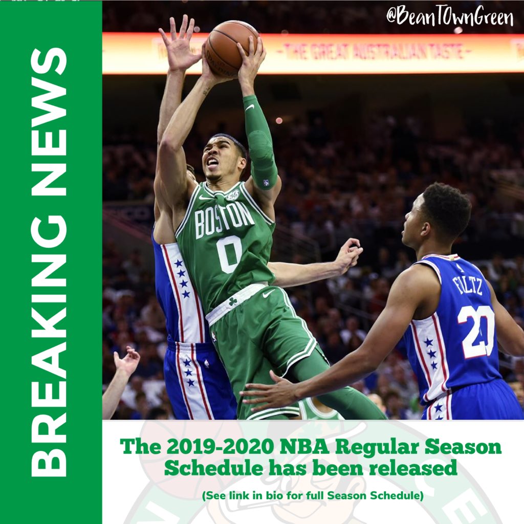 71 days until the Celtics 2019-20’ Regular Season begins on October 23rd against the 76ers in Philadelphia (See link in bio for full 2019-2020 Regular Season Schedule)
#Boston #Celtics #NBA #NBARegularSeason #NBA #BostonCeltics #BreakingNews #BostonCelticsFans #BeanTownGreen