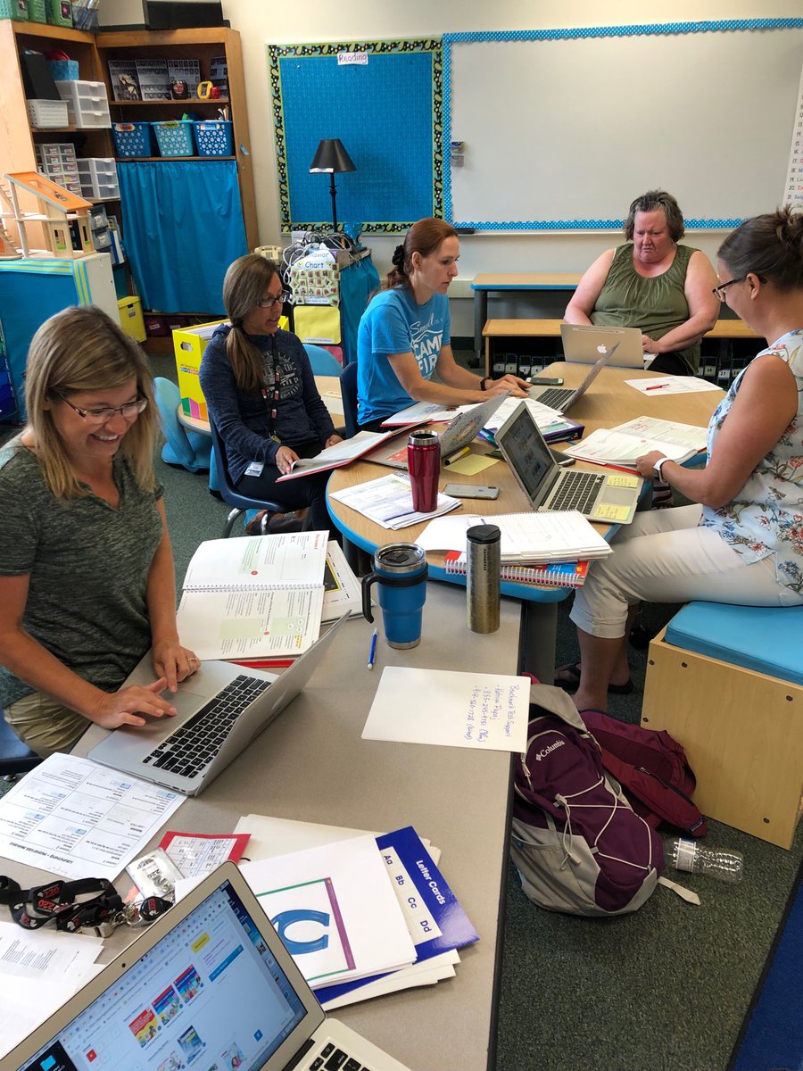 DrGillSchultz's tweet photo. B220 kindergarten teachers planning and learning about phonics and word study instruction! @Barrington220 ⁦@jbruesch1⁩ https://t.co/lLlnLNBc9I