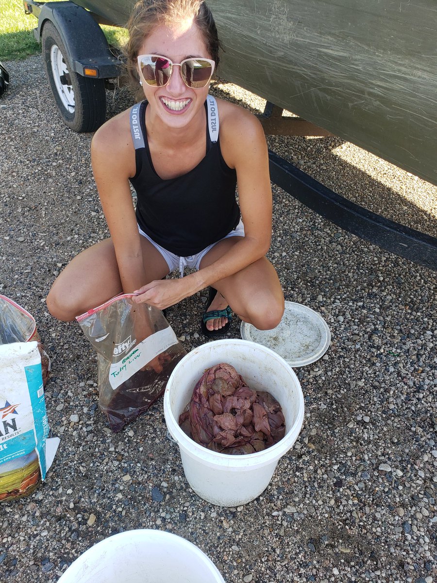 Nothing but smiles and Turkey liver as one of my crew members preps our bait for tomorrow! 🐢