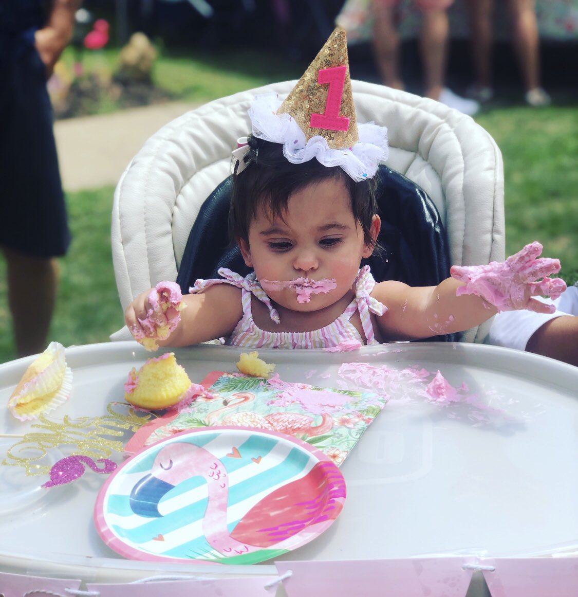 MichelleSenko's tweet photo. 1st Birthday 𝓜𝓪𝓰𝓲𝓬✨💕🎉 This is everything💖
.
.
.
#oliviabrynne #lifeoflivi #goddaughter #proudaunt #birthdaygirl #celebratinglife #cakeparty #smashcake #everythingsweet #flamingo #flamingoparty #partyparty #partygirl https://t.co/2H5JZNQYu5