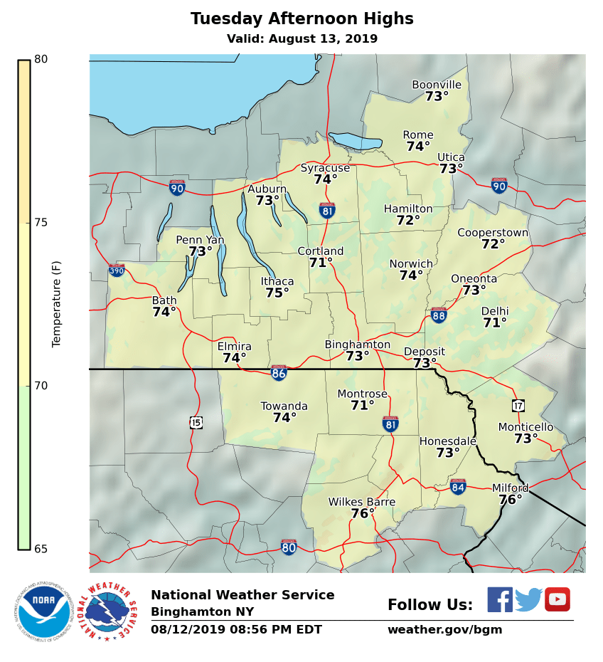 Mainly dry, with just some isolated showers around overnight. Cooler and humid with showers likely for Tuesday, perhaps a thunderstorm. #NYWX #PAWX