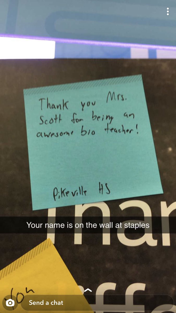 BioTeachKS's tweet photo. One of my students saw this and snapped it to me!  Words cannot express the honor I feel that a former student of mine would take the time to post this at Staples!!!  #BestJobEver #HighSchoolTeacher #ScottBio https://t.co/VFhBSFTvOy