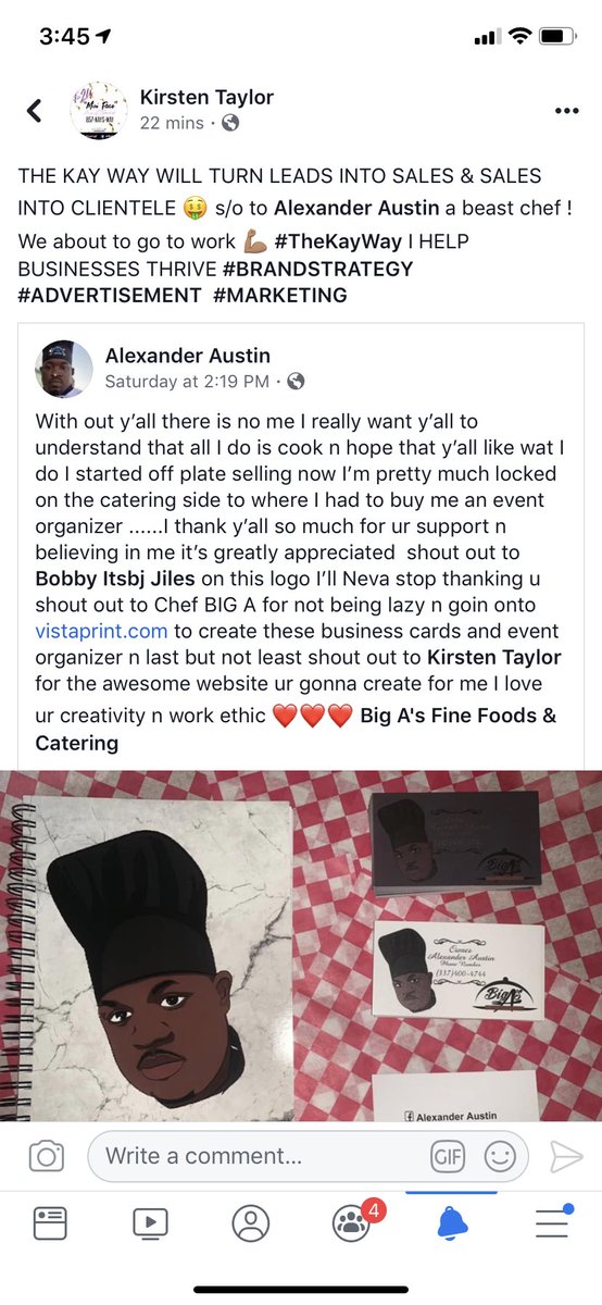 TheKayWayK's tweet photo. THE KAY WAY WILL TURN LEADS INTO SALES &amp; SALES INTO CLIENTELE 🤑 s/o to Alexander Austin a beast chef ! We about to go to work 💪🏽 #TheKayWay I HELP BUSINESSES THRIVE #BRANDSTRATEGY #ADVERTISEMENT  #MARKETING https://t.co/bIjDmcO1wj