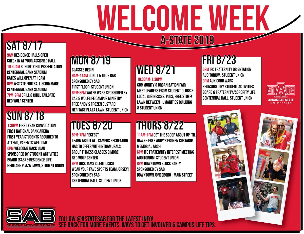 AState_LC's tweet image. #AStateWelcomeWeek begins THIS Saturday, August 17!!