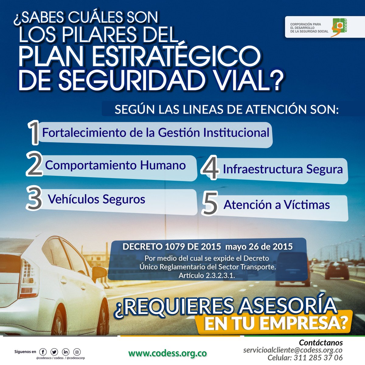 codessco's tweet image. #Tipsinformativoscodess ¿¿¿¿¿Sabes cuáles son los pilares del Plan Estratégico de Seguridad Vial?????  👇👇👇🚗🚌