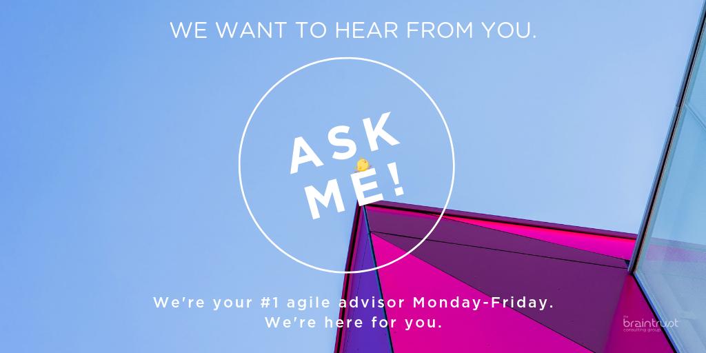 braintrustgroup's tweet image. You&apos;re a part of something special... Our Agile community! We&apos;re here to support you every step of the way. Feel free to ask questions during out monthly live (FREE) webinars or on social media! Message us privately or leave a comment below! 
#YourAgileAdvisor #community