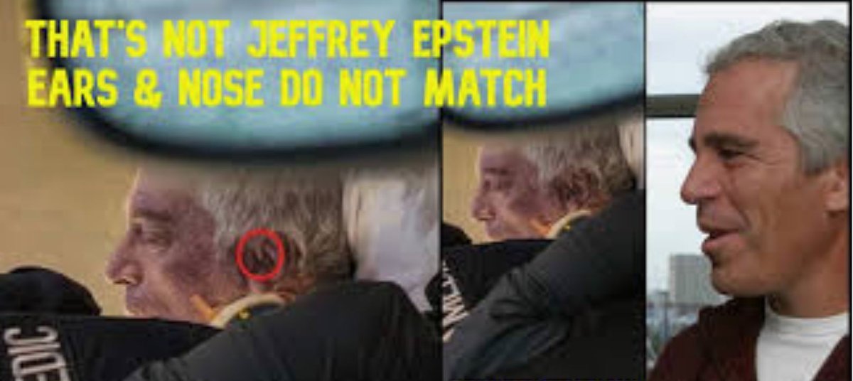 atcoolguydotcom's tweet photo. @AndreMayo8 @JimCarrey Proof that #EpsteinIsAlive: He used a dead #Doppleganger in jail & is now sipping #Margaritas on one of his private islands! #DifferentEars #USpoli #TrumpEpstein #Conspiracy https://t.co/LzinXHsNBR