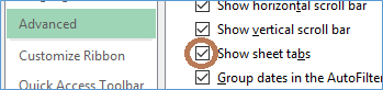 Excel tip: Ever open a file where sheet tabs/names are missing at the bottom? Re-enable "Show sheet tabs" in File -> Options -> Advanced. #exceltips #msexcel #mondaymotivation #tiptuesday