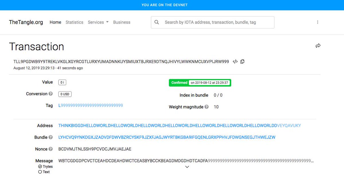 stefandenk's tweet photo. Just interacted first time with IOTA tangle devnet. A first small, but exciting step. #iota  #tangle #neverstoplearning https://t.co/u5Ebxy3TwL