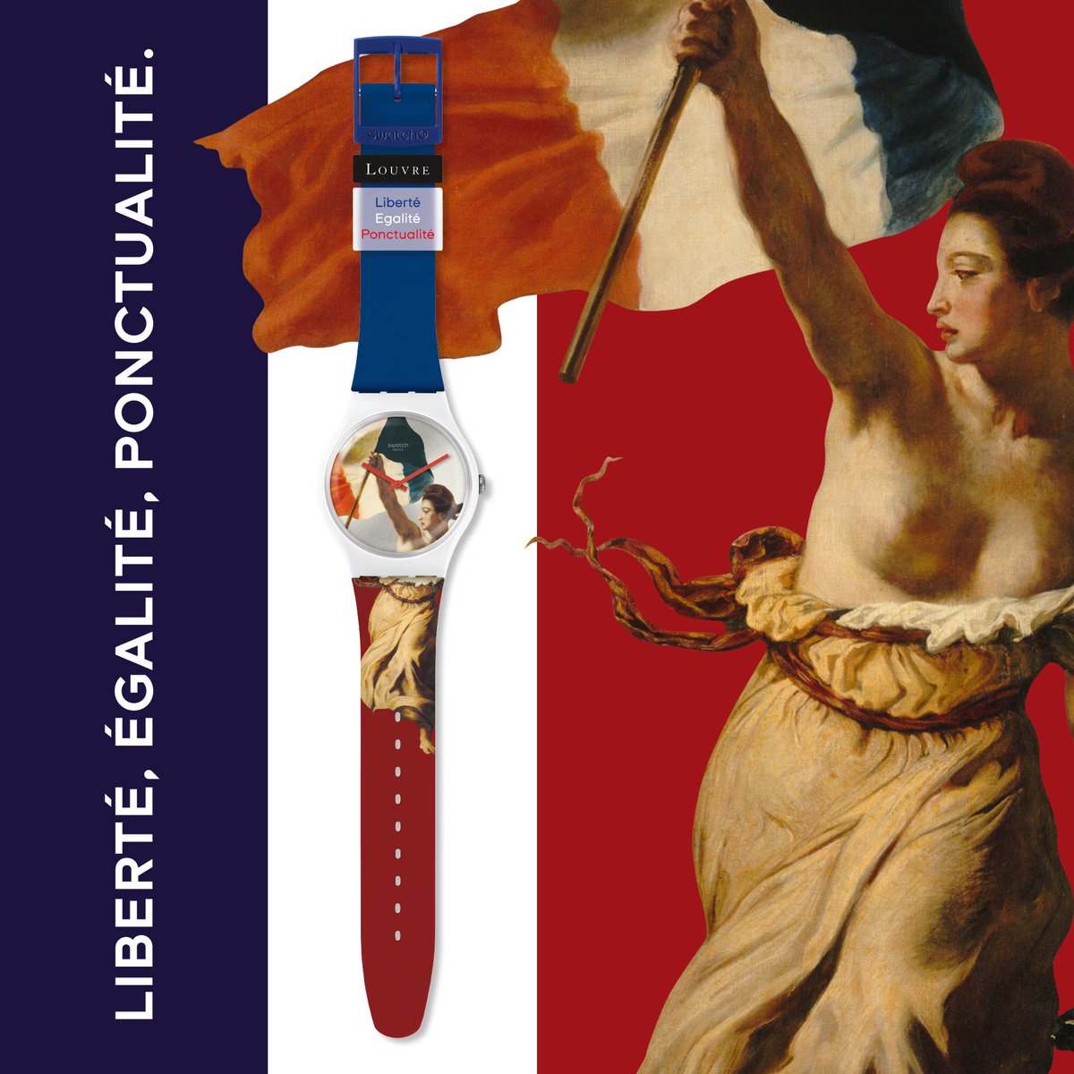 SwatchMX's tweet image. Descubre el original modelo L.E.P., un reloj exclusivo. bit.ly/2lXy30w

Julio 28 (1830): Libertad Guiando al Pueblo 
Eugène Delacroix (1798–1863)
Ubicación: Musée du Louvre, París
Foto (C) RMN-Grand Palais (muséedu Louvre) / Michel Urtado #SwatchXLouvre #Louvre