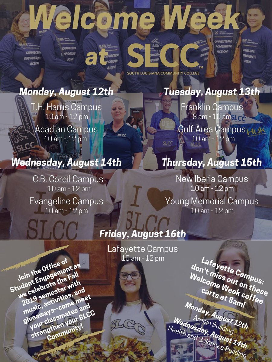 EngageSLCC's tweet photo. Welcome Week has kicked off across our @southlacc campuses! We’re eager to see you all throughout the week! https://t.co/jTOMIfs8DT