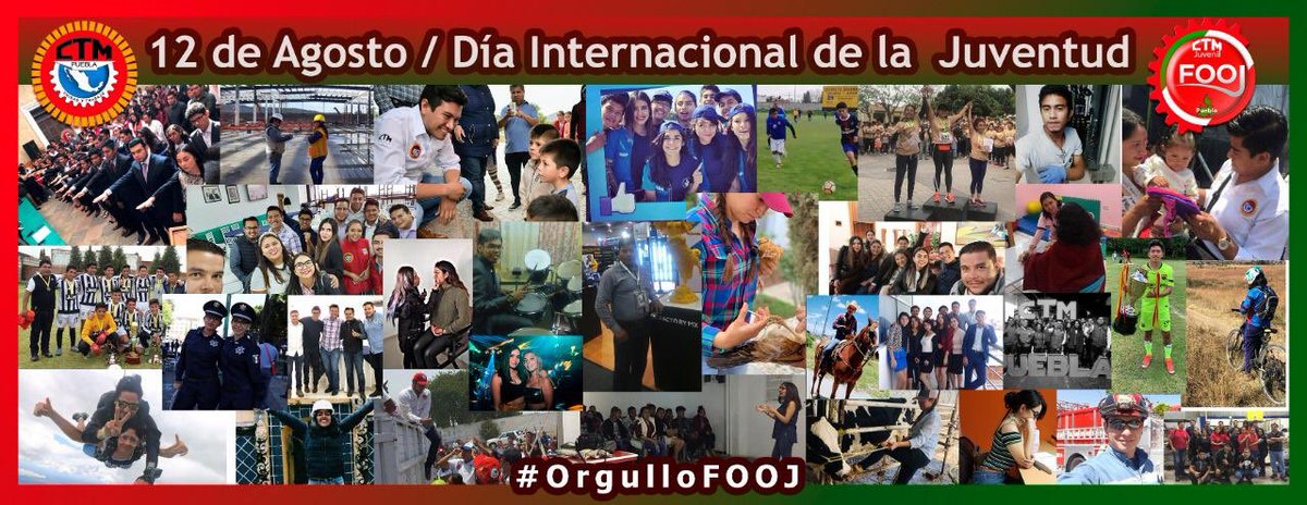 Hoy, en el #DíaInternacionalDeLaJuventud, debemos reflexionar que es de gran importancia el papel que jugamos en nuestra sociedad. Nuestro talento, responsabilidad y sentido humano dará rumbo a un mejor futuro para todos. Sigamos en #UnidadYTrabajo con mucho #OrgulloFOOJ #SoyCTM