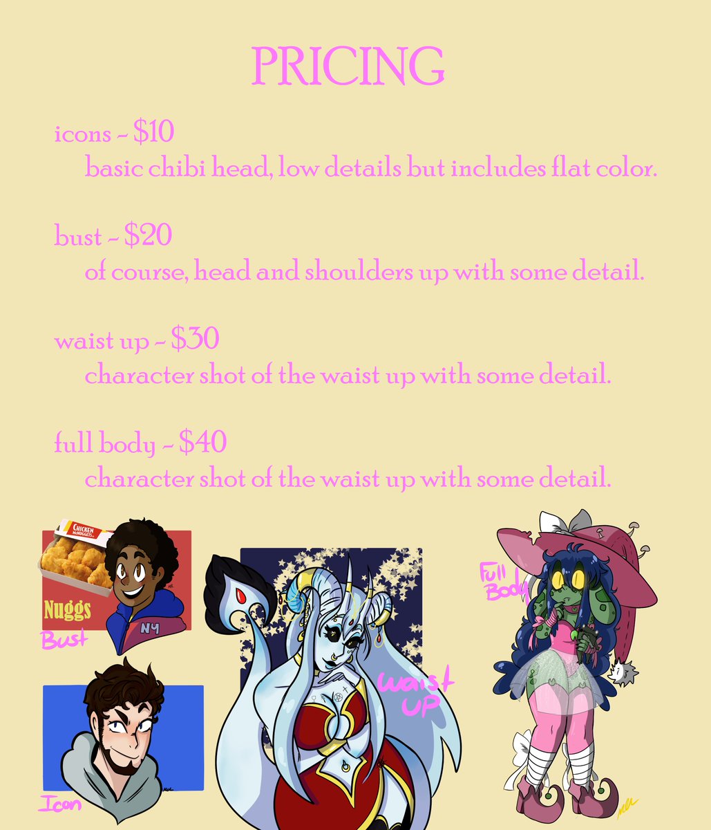VampPudding's tweet photo. Hey hey! My commissions are open~! I am offering an end of the summer sale for the rest of August. c: So if you have a D&amp;D character or an OC hmu! 

#dndart #commissionsopen #DnD #commissions https://t.co/MFpZ3qUFm1