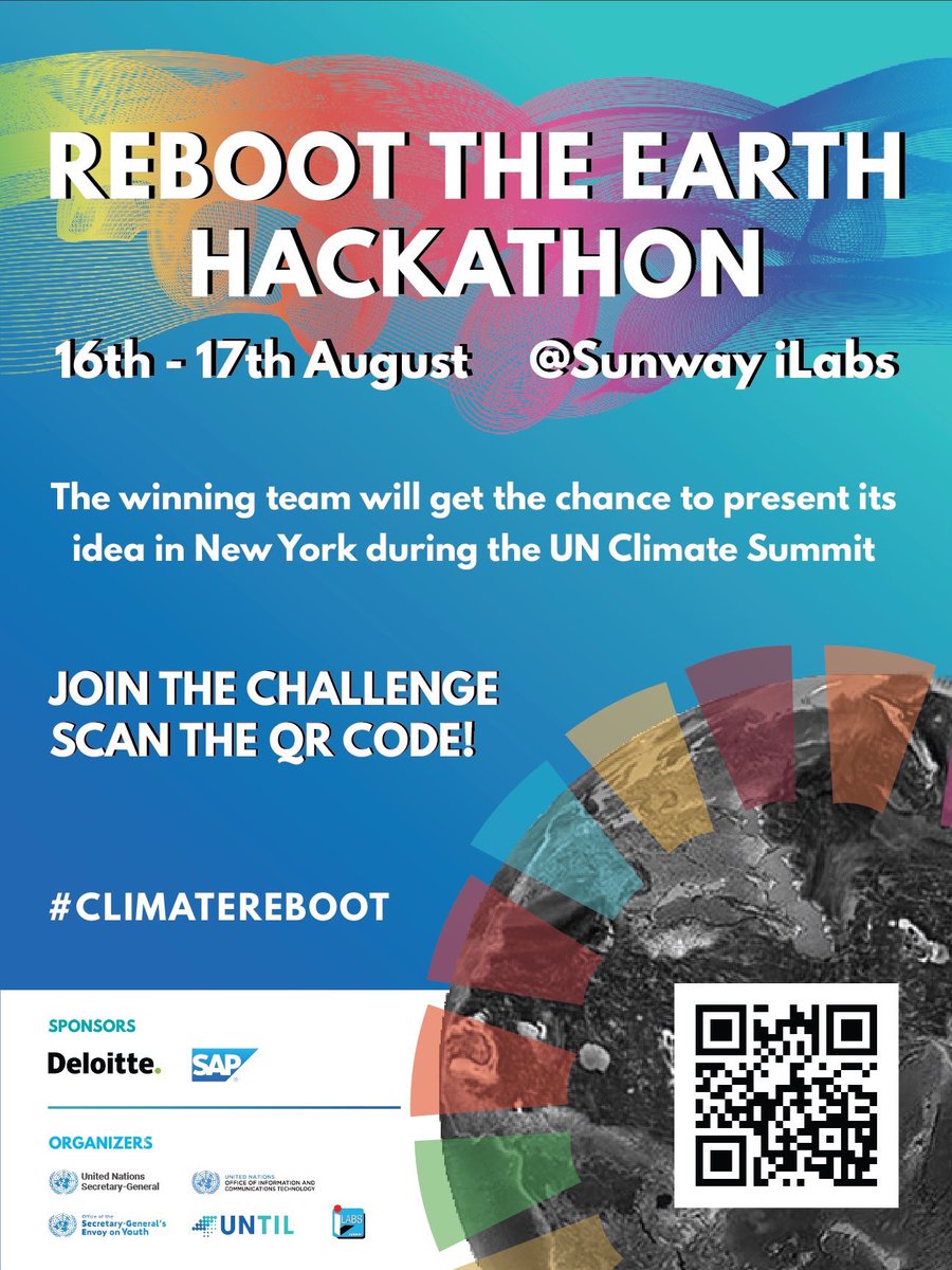 WilliamTsuma's tweet photo. #RebootTheEarth โ #ClimateAction - Complex but #Solvable! A call to #Innovators - this is the time to save the ๐! Take part in the #RebootTheEarth Hackathon! The winning team will join other #ClimateTroops @UN Climate Summit in September โ https://t.co/nUFulfSvfz - @UNTILabs https://t.co/LFCewcT52D