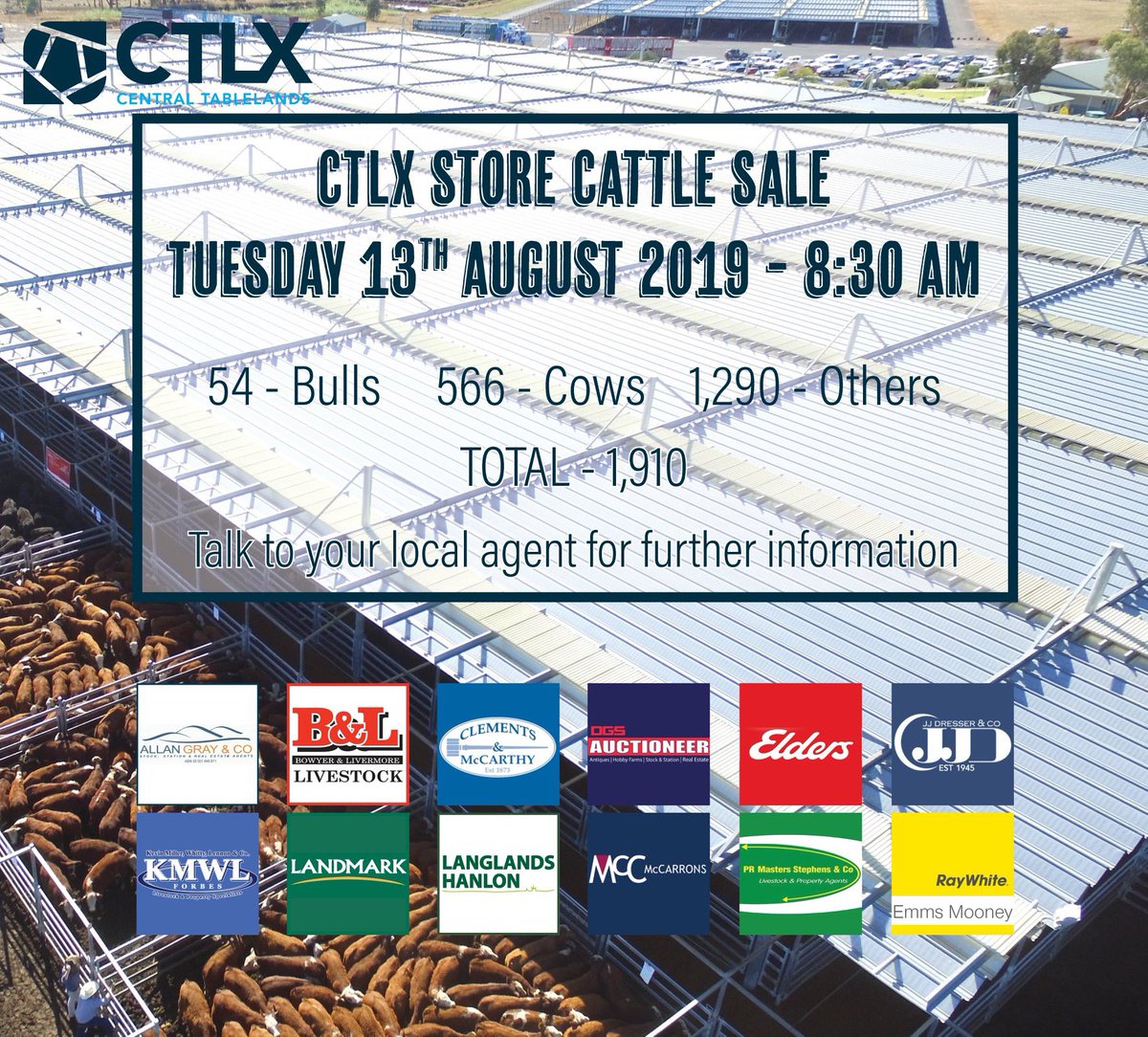 Number are in for today's sale at #CTLX. Talk to your preferred agent for further information.