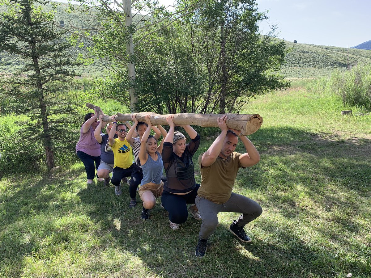 FINDCenter's tweet photo. FIND does Log PT! 
Thanks to #theculturecode and @us_navyseals, we were able to build culture and team work (literally!) 💪Although it is physically and mentally overwhelming, we enjoyed it because we worked together! Even had time for a selfie! 
#logpt #find #teamwork https://t.co/dqJqya0MQB