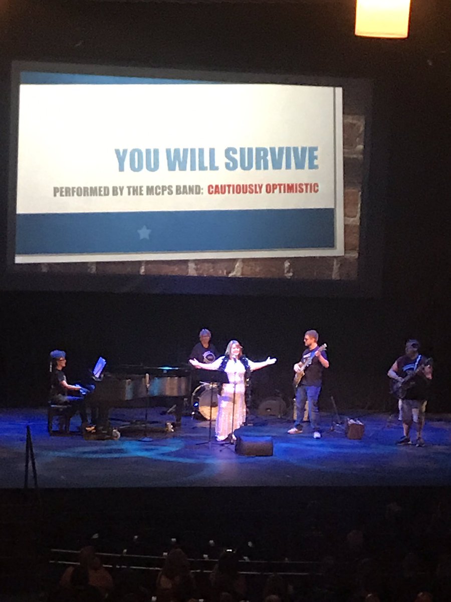 A_Slaney's tweet photo. No better way to kick off MCPS Convocation 2019! @goldzung thanks for always bringing the sparkle #baldwinrocksit https://t.co/yrXTSl9PFb