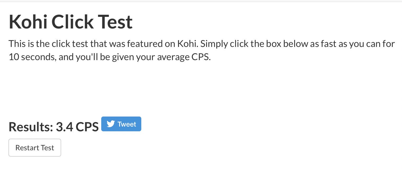 Kohi click - Test your click speed