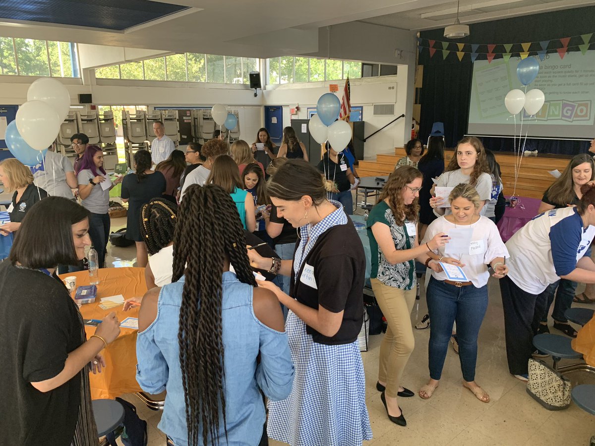 DurhamES's tweet image. Team building at it’s best! Who said you can’t play bingo during pre-service! #GettingToKnowEachother #CultureBuilders @Mrmitchellrocks